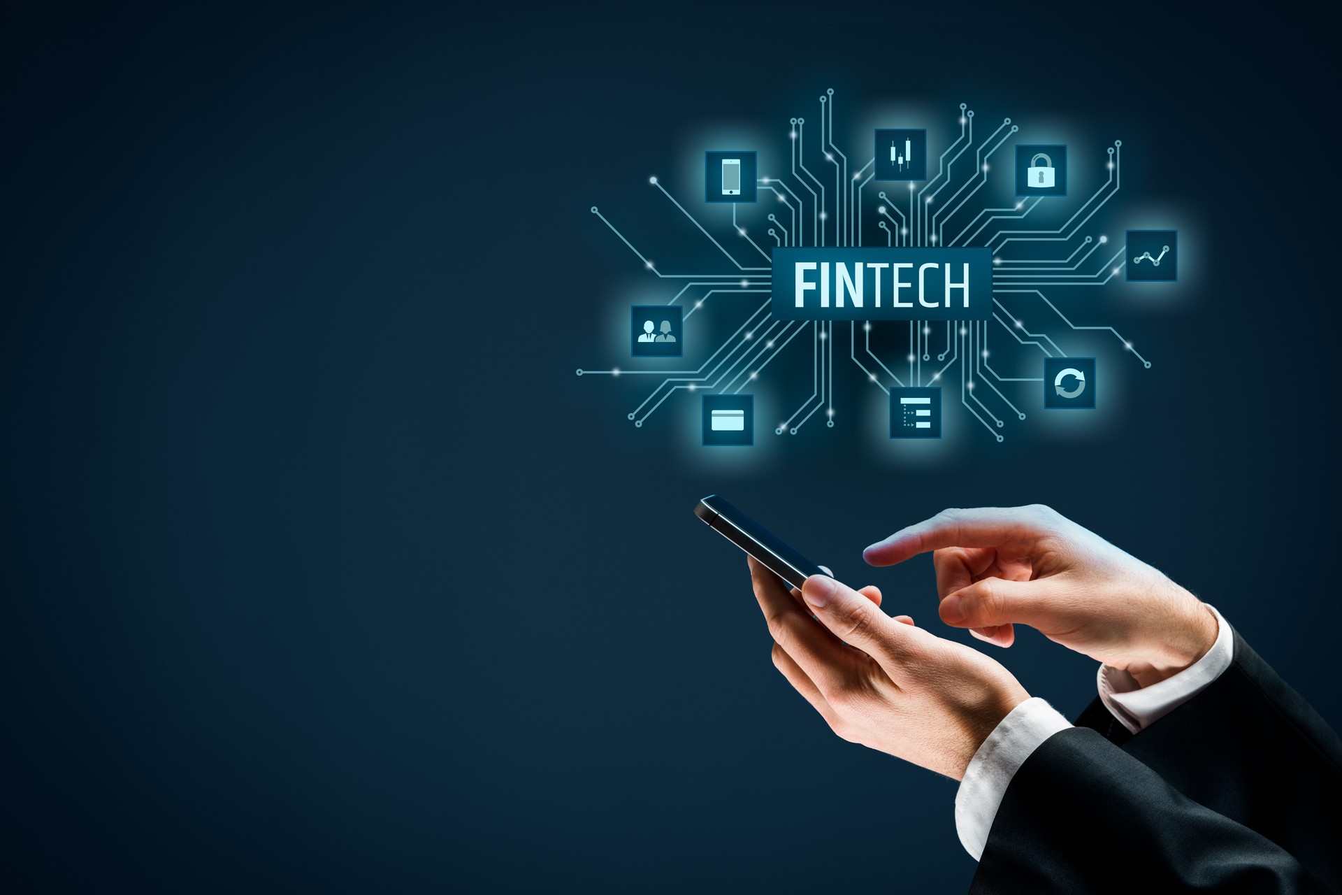 Fintech financial technology concept